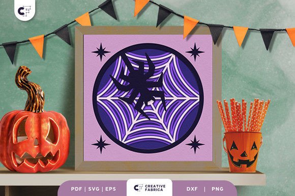 3D Halloween Spider Web Paper Cut
