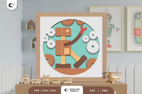 Alphabet Robot Letter K 3D Shadow Box: A Strategic Tool for Creative Expression and Branding