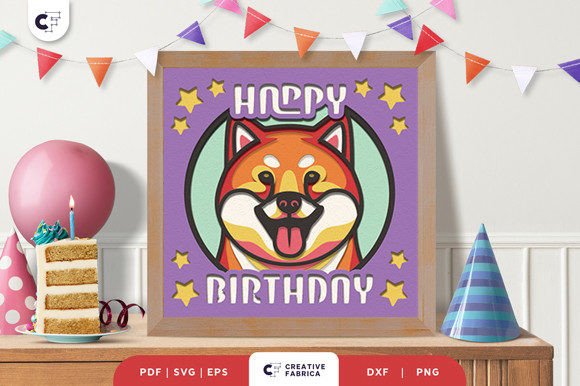 Birthday Shiba Inu 3D Papercut SVG: A Unique Way to Celebrate Your Furry Friend