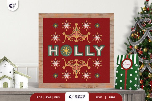 Christmas Holly Sign Shadow Box SVG: A Festive and Versatile Craft Project