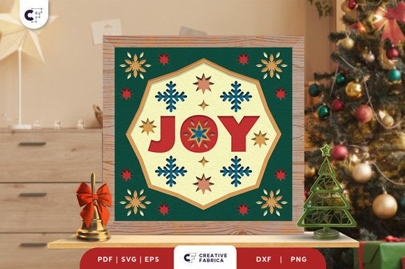 Christmas Joy 3D Shadow Box Paper Cut