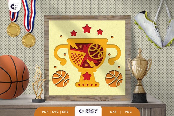 Creating a Basketball Trophy 3D Shadow Box SVG Display