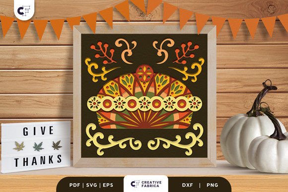 Fall Pumpkin Pie Mandala 3D Paper Cut