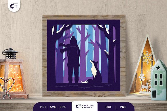 Girl and a Fox in Winter Forest 3D SVG: A Creative Journey Through the Snow