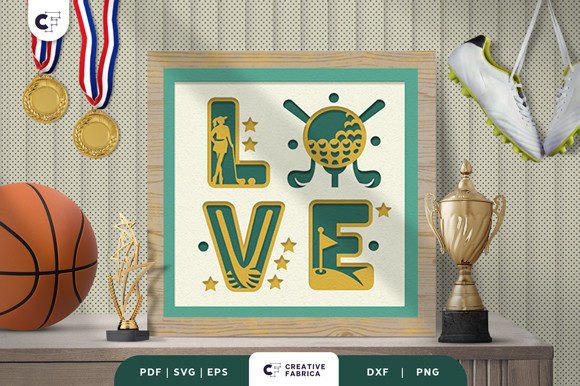 Golf LOVE 3D Shadow Box Paper Cut: A Creative Way to Celebrate the Sport