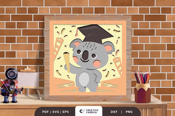 Graduating Koala 3D Paper Cut SVG: A Unique Way to Celebrate Achievement