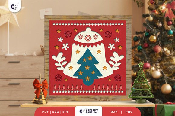 Nordic Christmas Tree 3D Light Box