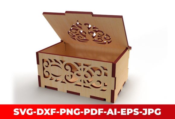 Ornaments Wooden Gift Box Laser Cut 03: A Versatile and Elegant Solution for Custom Creations