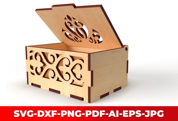 Ornaments Wooden Gift Box Laser Cut 08