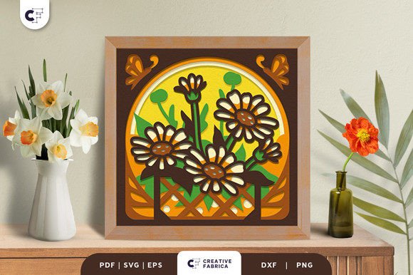 Potted Daisy Flower 3D Shadow Box: A Fresh Way to Bring Nature Into Your Space