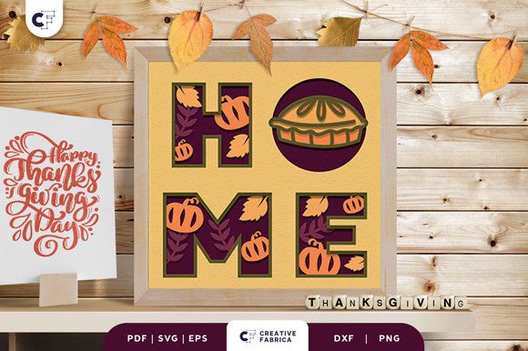 Pumpkin Pie HOME Light Box Papercut