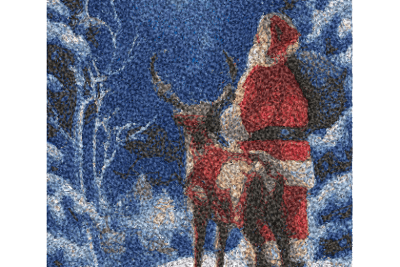 Santa Claus Reindeer Embroidery