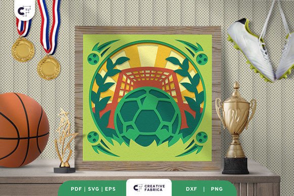 Soccer Game 3D Shadow Box Paper Cut SVG: A Creative Way to Celebrate the Beautiful Game
