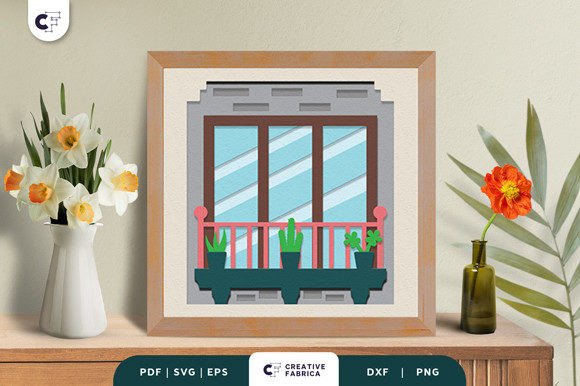 Summer Window 3D Light Box SVG