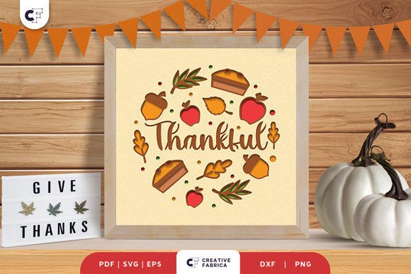 Thanksgiving Dinner Shadow Box Papercut