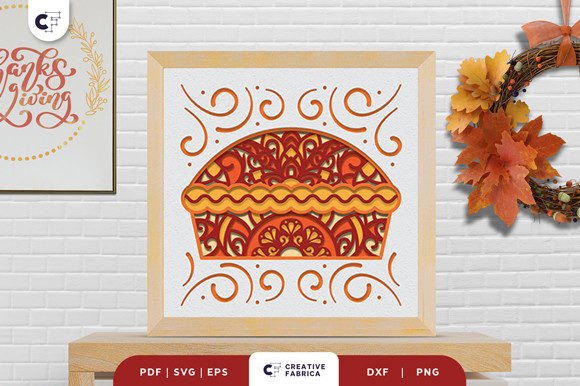 Thanksgiving Pie Mandala 3D Paper Cut SVG: A Unique Decorative Creation