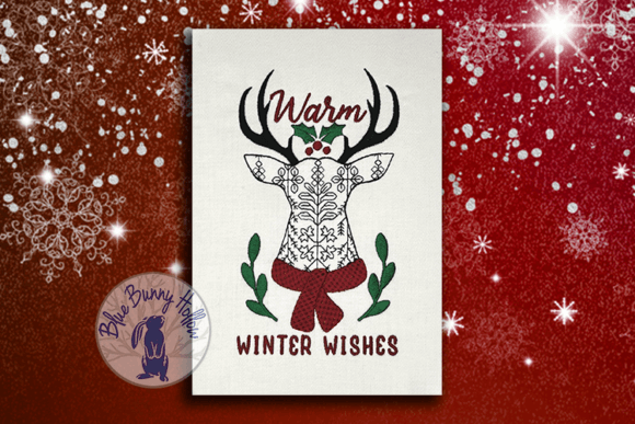 Warm Winter Wishes: A Festive Embroidery Design for the Holiday Season