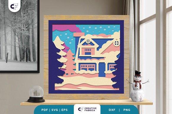 Winter Houses 3D Layered Paper Cut: A Creative Way to Capture the Magic of Winter