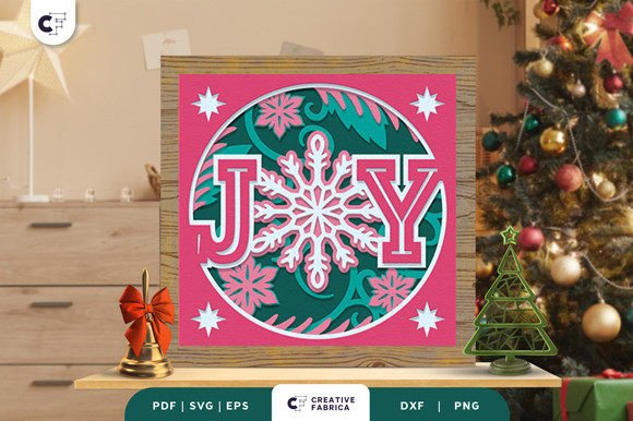 Winter JOY Sign 3D Shadow Box